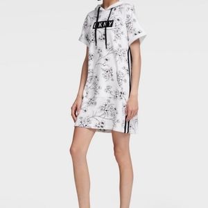 Dress DKNY usa Stretch Cotton With logo and Hood